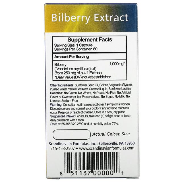 Strix Bilberry Extract, 60 Gelcaps, Scandinavian Formulas