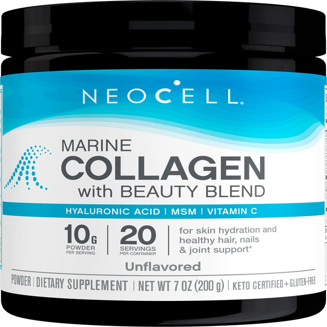 Neocell Marine Collagen Dietary Supplement Powder, Unflavored, 10 G, 7 Oz