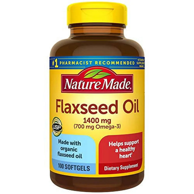 Nature Made Flaxseed Oil 1400 Mg Softgels, 100 Ea, 6 Pack