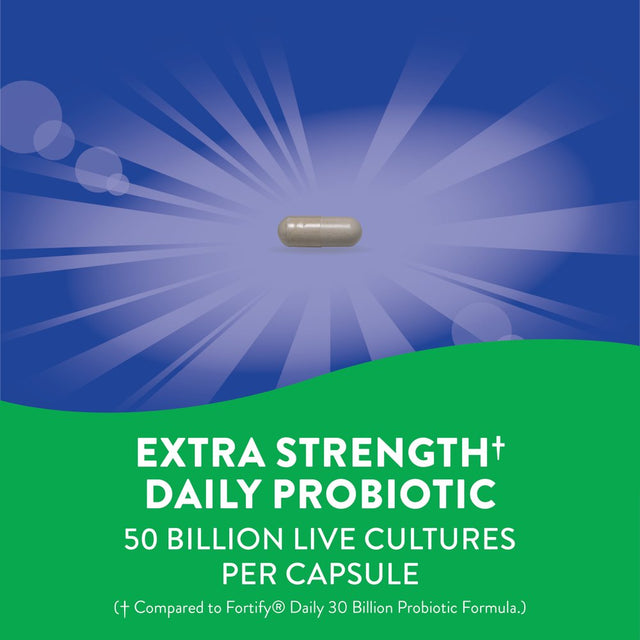 Nature'S Way Fortify Extra Strength Daily Probiotic + Prebiotic for Digestive Balance and Immune Health, 50 Billion Live Cultures, 10 Strains, 30 Count