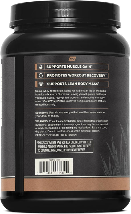 ONNIT Grass Fed Whey Isolate Protein - Mexican Chocolate (20 Servings)