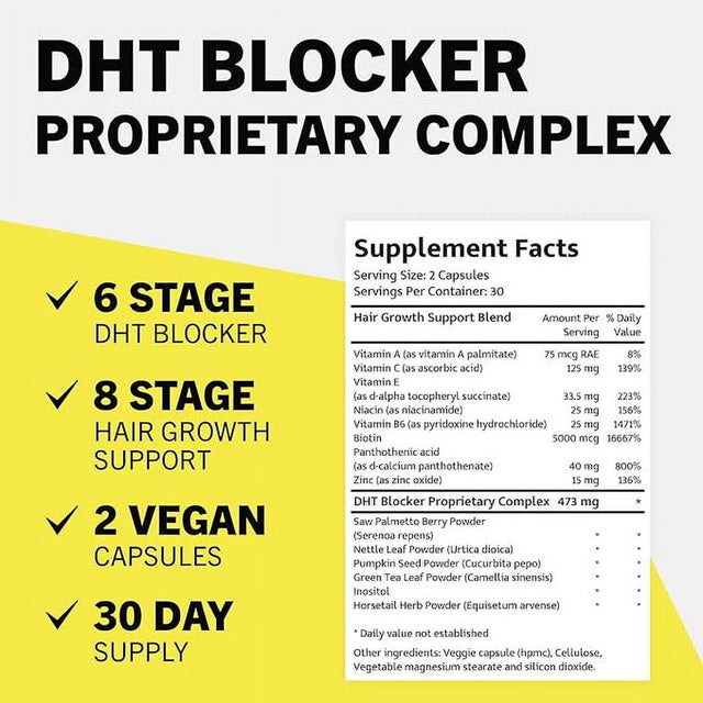 Hair Loss Vitamins Supplement for Fast Hair Growth DHT Blocker Pills