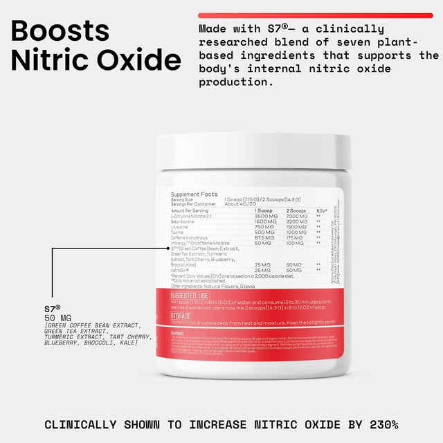 Pre Workout Powder, 40 Servings, No Creatine, Clinically Studied Patented Ingredients, Clean Caffeine Preworkout, No Sugar, No Sucralose, No Jitters, Natural Flavor, Fruit Punch