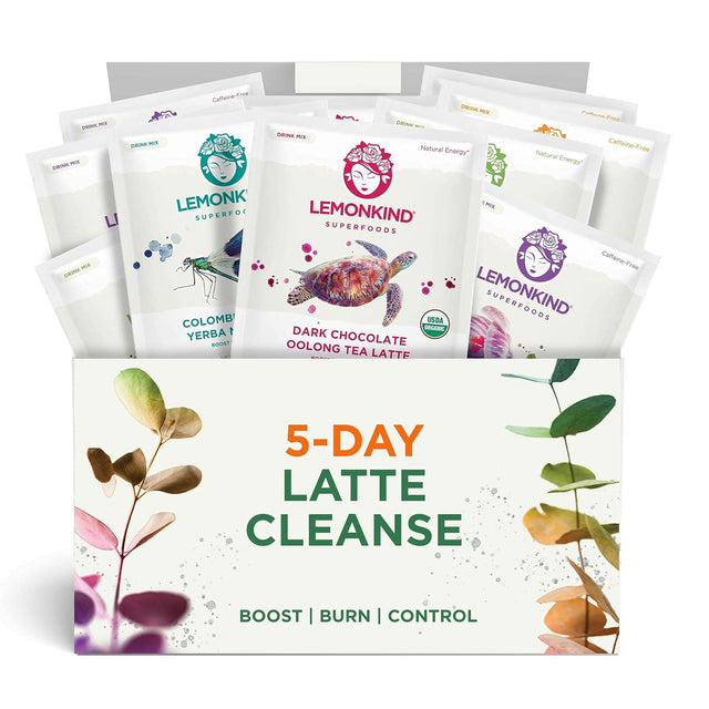 LEMONKIND 8 Day Detox & Fat-Burn Juice Cleanse Bundle - 49 Servings + Custom Shaker Bottle