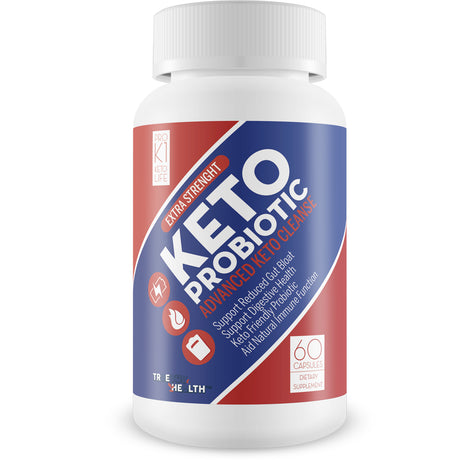 Keto Probiotic - Support Gut Health, Digestive Health, Immune Health, & Energy - Keto Friendly Probiotic Cleanser - Aid Reduced Gut Bloat & Healthy Gut Biome - Keto Friendly Probiotics & Prebiotic