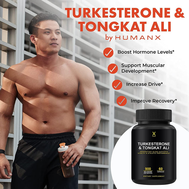 Turkesterone & Tongkat Ali 900Mg - Supports Energy, Stamina, and Muscle Recovery and Growth - Turkesterone Supplement - Tongkat Ali Supplement - Long Jack Extract (Eurycoma Longifolia)