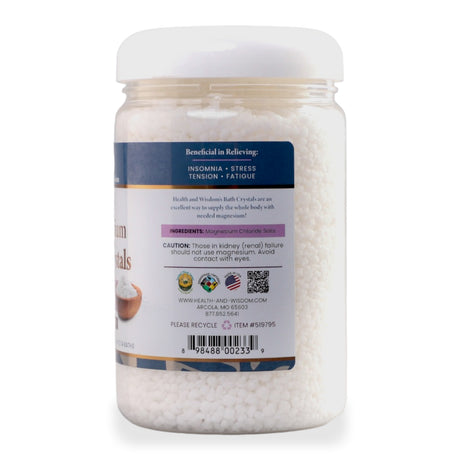 Health and Wisdom - Magnesium Bath Crystals - 1.75 Lbs. (795 Grams)