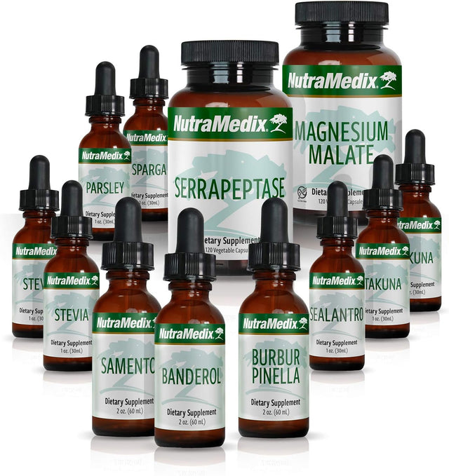 Nutramedix Cowden Support Program Month 1 - Detox Tincture Protocol - Includes Banderol, Burbur-Pinella, Samento Cat'S Claw & More - Bioavailable Herbal Detox - Immune System Support (12 Piece Set)