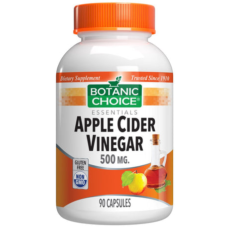 Botanic Choice Apple Cider Vinegar 500 Mg. Weight Loss Herbal Supplement, 90 Capsules