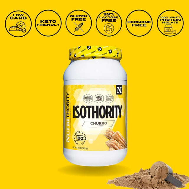 Isothority Whey Protein Isolate, Caramel Coconut Cookie, 2 Lb - Ultra Absorbable Branched Chain Amino Acids (BCAA) Powder with 25G per Serving, Low Carb - Build Muscle & Accelerate Recovery