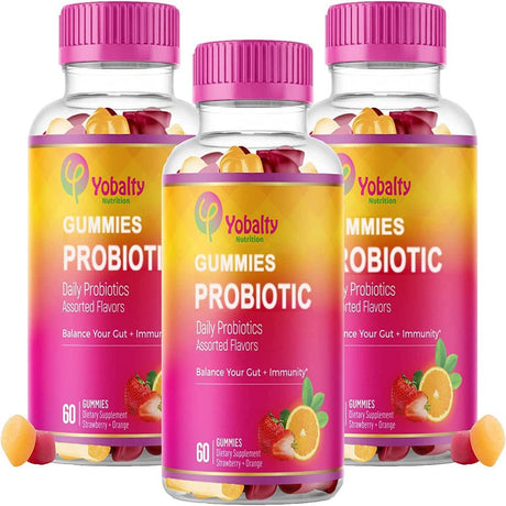 Yobalty Vegan Probiotic Gummies, Promote Vaginal Health, 5B Cfus, Sugar-Free Digestive Support 180Ct