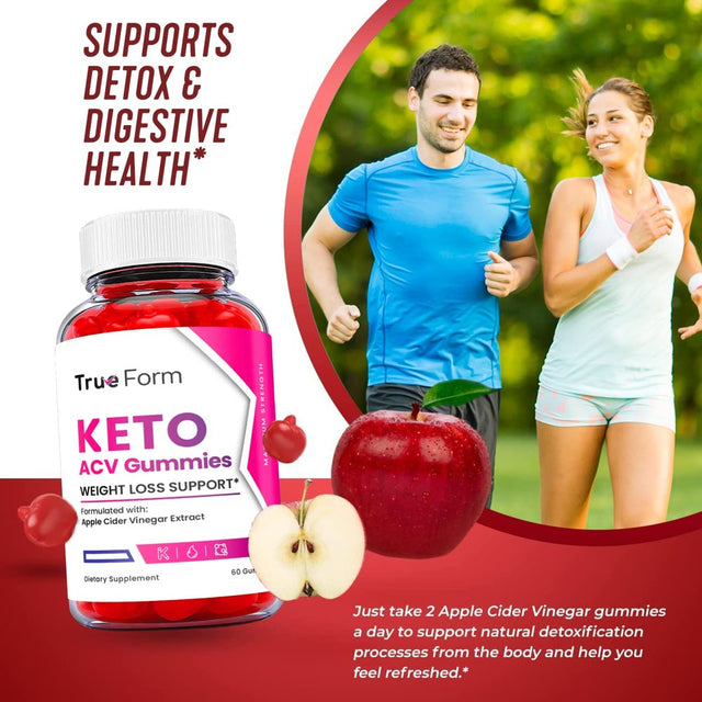 (1 Pack) True Form Keto ACV Gummies - Energy & Focus Boosting Dietary Supplements for Weight Management & Metabolism - Fat Burn - 60 Gummies