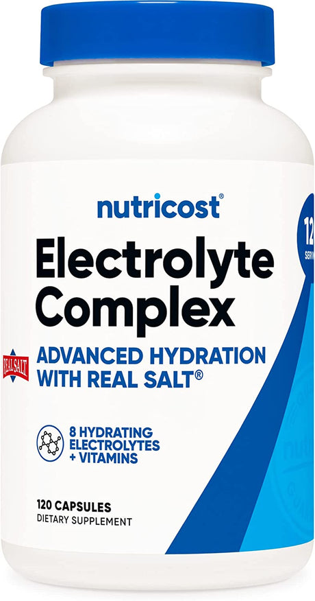 Nutricost Electrolyte Complex (Advanced Hydration with Real Salt®) 120 Capsules - 8 Hydrating Electrolytes & Vitamins, Gluten Free, Non-Gmo, Vegetarian