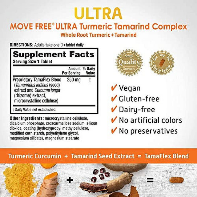 Turmeric & Tamarind - Move Free Ultra Joint Support Tablets for Clinically Proven 30 Count ( Pack of 2)