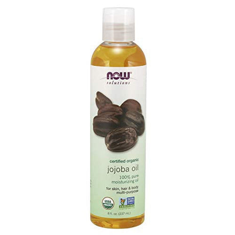 NOW Solutions, Organic Jojoba Oil, Moisturizing Multi-Purpose Oil for Face, Hair and Body, 8-Ounce