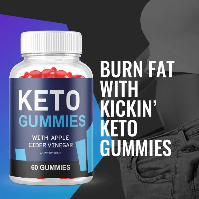 (1 Pack) Kickin Keto ACV Gummies - Supplement for Weight Loss - Energy & Focus Boosting Dietary Supplements for Weight Management & Metabolism - Fat Burn - 60 Gummies