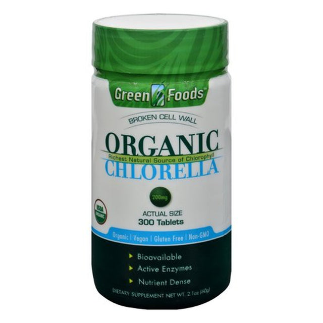 Green Foods Organic Chlorella Tablets 200 Mg, 300 Ea, 6 Pack