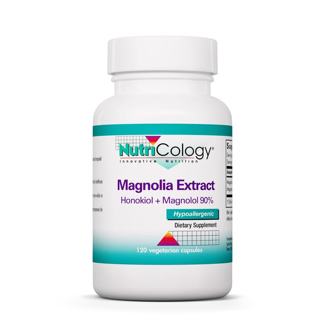 Nutricology Magnolia Extract - Stress and Sleep Support, Cortisol Balance - 120 Vegetarian Capsules