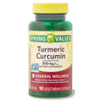 Spring Valley Turmeric Curcumin with Ginger Powder General Wellness Dietary Supplement Vegetarian Capsules, 500 Mg, 90 Count