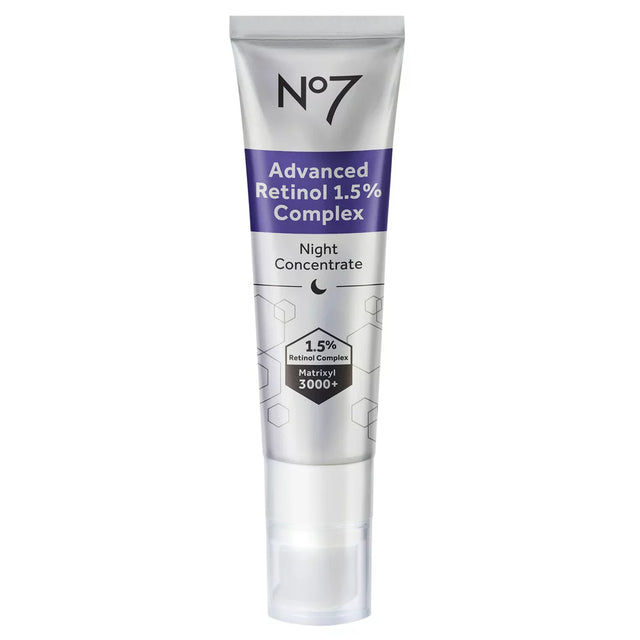 No7 Advanced Retinol 1.5% Complex Night Concentrate Serum with Collagen Peptides & Bisabolol, 1 Oz