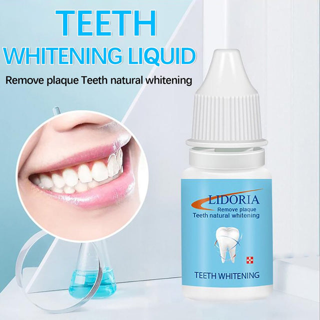 Tooth Whitening Solution, Yellow Teeth Stains Available (With Smear Cotton Swab) 10Ml,Facial Tools for Skin Care,Pro Beauty Tools,Skincare Tools for Face