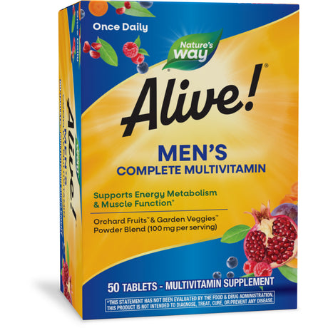 Nature'S Way Alive! Men'S Complete Multivitamin Tablets, B-Vitamins, 50 Count