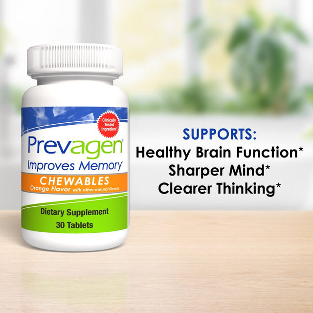 Prevagen Improves Memory - RS 10Mg, 30 Chewables Orange with Apoaequorin & Vitamin D Brain Supplement for Brain Health