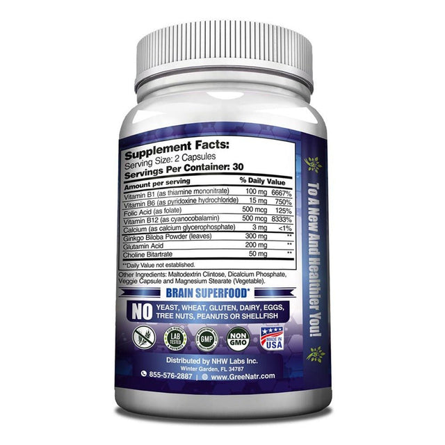 Greenatr Neuro Food | Brain Supplement to Enhance Memory, Energy, Focus and Clarity