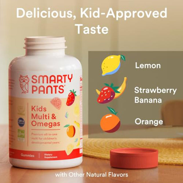 Smartypants Kids Multi & Omega 3 Fish Oil Gummy Vitamins with D3, C & B12 - 120 Ct