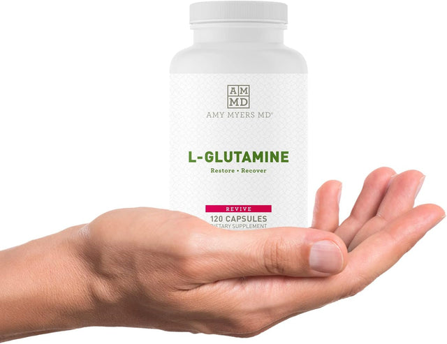 Amy Myers MD L Glutamine Capsules 1700Mg to Support Sugar Cravings, Muscle Repair & Healthy Gut - Ideal Amino Acid for Leaky Gut & Digestive Health - Supports Immune System & Thyroid Function 120 Caps