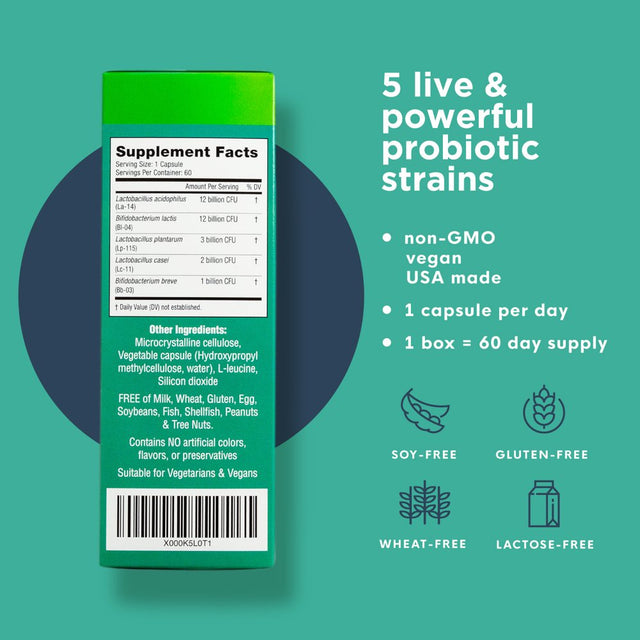 Probiotics for Women & Men on the Go – Naturenetics Flora Pro-Health: High Strength Probiotic Supplement – 30 Billion CFU per Capsule – Dairy & Gluten Free – Vegan – with Acidophilus 60-Day Supply