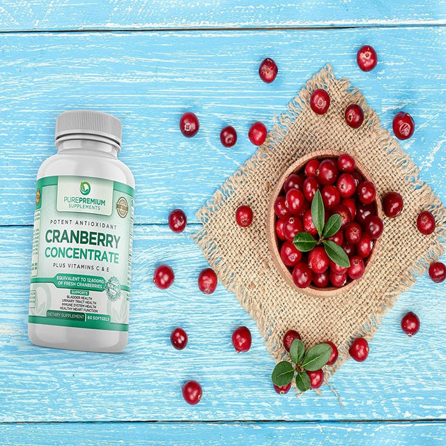 Cranberry Pills by Purepremium Supplements - Maximum Potency Cranberry Concentrate - Non-Gmo, 60 Softgels