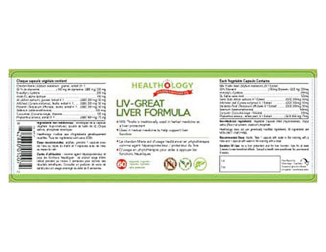 Healthology Liv Great Liver Formula, 60 CT