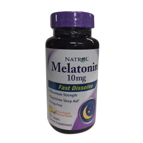 Natrol Melatonin Fast Dissolve 10 Mg Tablets, Citrus Punch - 60 Ea