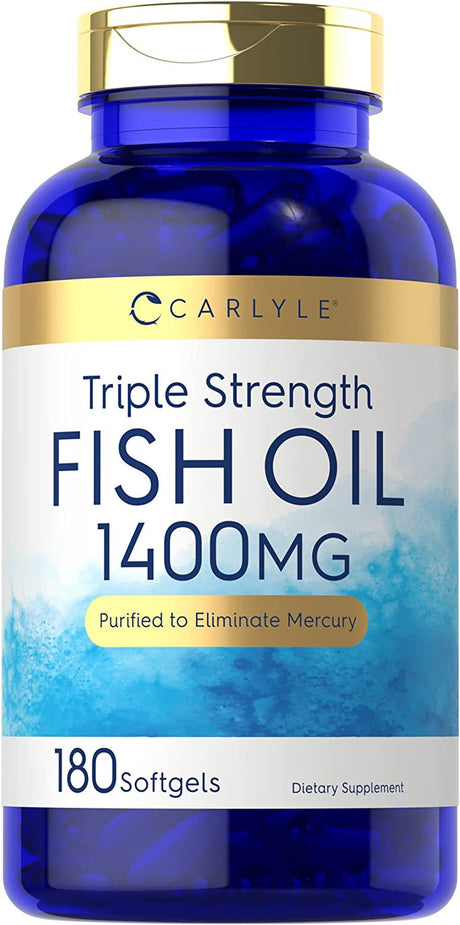 Triple Strength Fish Oil | 180 Softgels | Omega 3 Supplement | by Carlyle