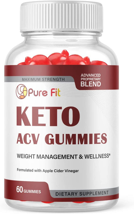 (1 Pack) Pure Fit Keto ACV Gummies - Supplement for Weight Loss - Energy & Focus Boosting Dietary Supplements for Weight Management & Metabolism - Fat Burn - 60 Gummies