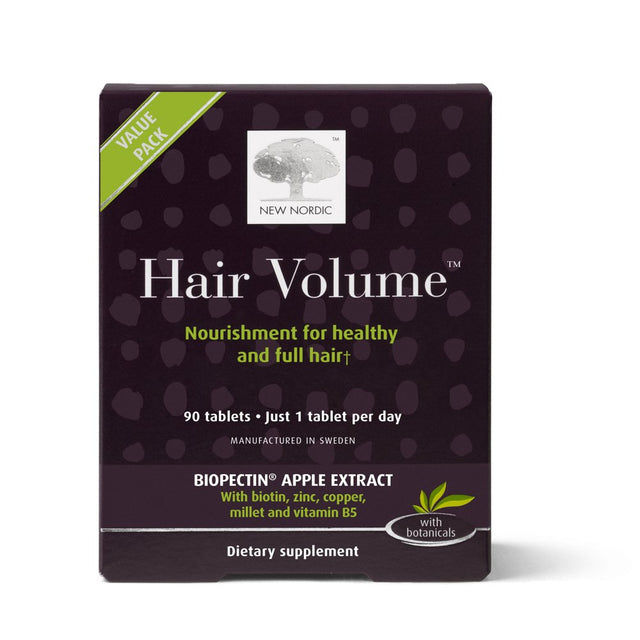 New Nordic Hair Volume Tablets | Reduce Thinning, Balding & Shedding for Naturally Fuller Thicker Hair | 90 Count