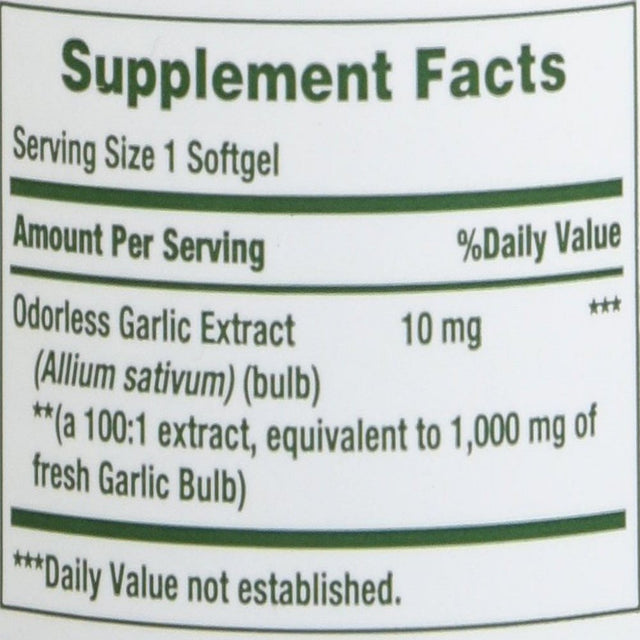 Nature'S Bounty Garlic 1000 Mg Softgels 100 Ea (Pack of 2)