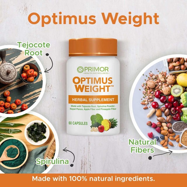 Optimus Weight - Tejocote Root Premium - Raiz De Tejocote - Herbal Supplement - Natural and Healthy Weight Loss, Detox Supplements - 60 Capsules - 1-Pack