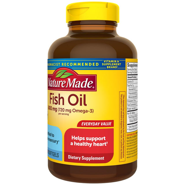 Nature Made Fish Oil 2400Mg per Serving Softgels, Omega 3 Fish Oil Supplements, 134 Count