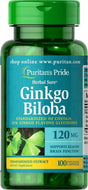 Ginkgo Biloba Standardized Extract 120 Mg - 100 Capsules Supports Brain Health