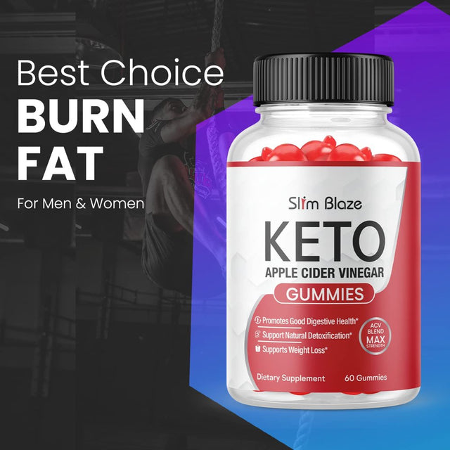 (1 Pack) Slim Blaze Keto ACV Gummies - Supplement for Weight Loss - Energy & Focus Boosting Dietary Supplements for Weight Management & Metabolism - Fat Burn - 60 Gummies