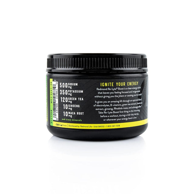 REDMOND Re-Lyte Boost Electrolyte Energy Mix, Lemon Lime, 8.9Oz Jar