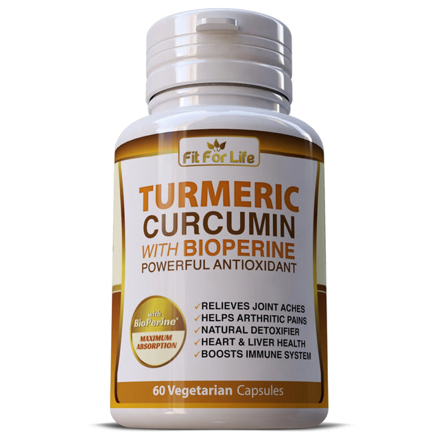 Turmeric Curcumin Supplement Pills - Natural Detoxifier, Supports Heart Liver Health