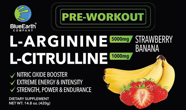 Pre Workout Powder L Arginine 5000Mg L Citrulline 1000Mg Supplement, Nitric Oxide Booster, Creatine Monohydrate, Beta Alanine, Caffeine, Preworkout Energy Drink Mix, Men & Women