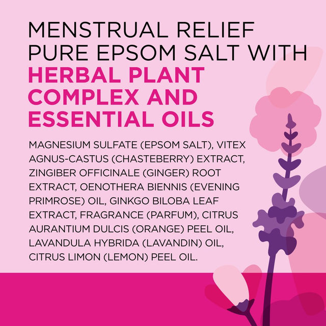 Dr Teal'S Menstrual Relief Epsom Salt Soaking Solution with Herbal Plant Complex, 3 Lbs