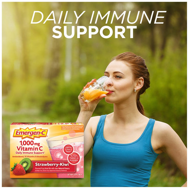 Emergen-C Vitamin C Supplement for Immune Support, Strawberry Kiwi, 30 Ct