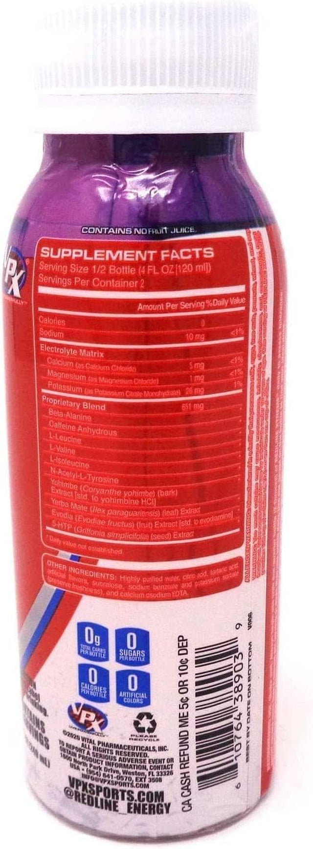 Vpx Redline Xtreme, Grape, 8 Oz Bottles, 24Count