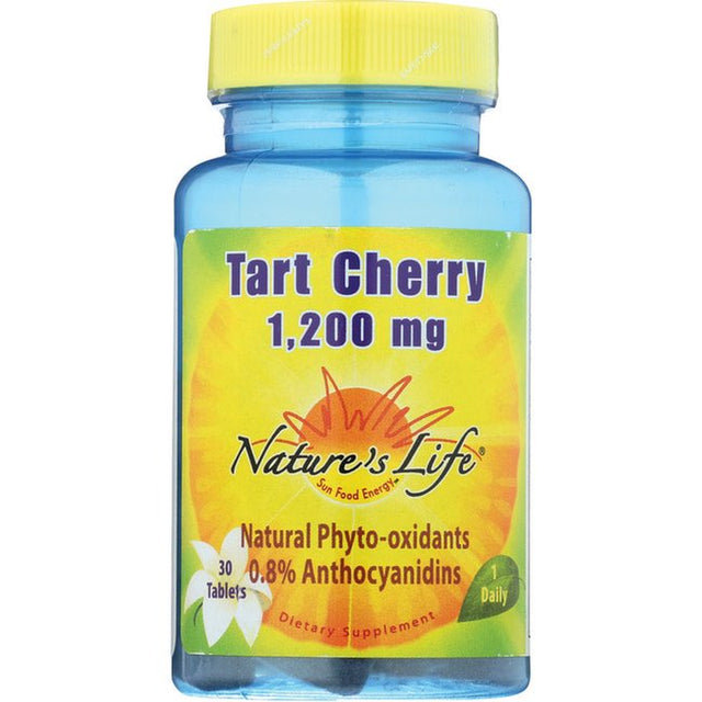 Nature'S Life Tart Cherry 1200Mg | Uric Acid Cleanse for Joint Comfort, Muscle Recovery & Sleep Support | with Anthocyanins & Polyphenols | 30 Tablets