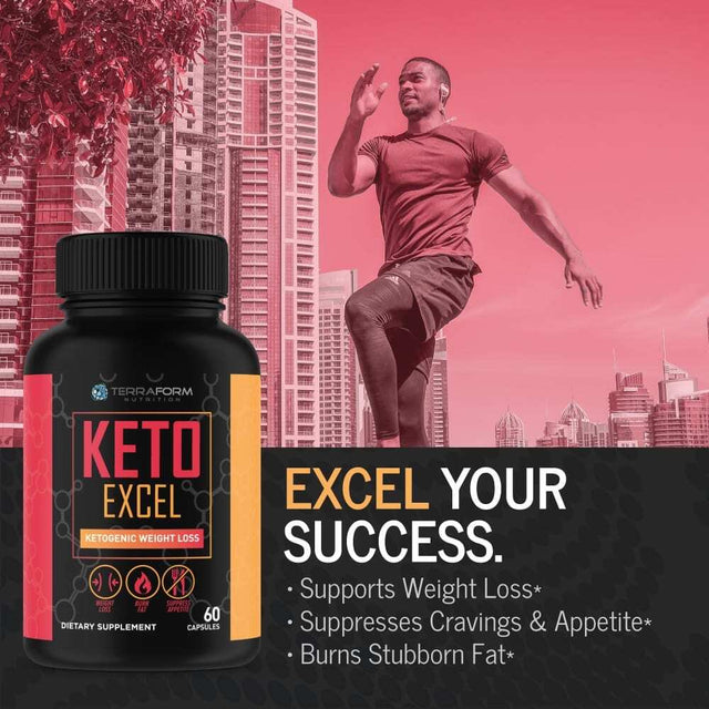 Keto Excel Keto Supplements – Powerful Keto Diet Weight Loss Supplement – Achieve Maximum Weight Loss – Increase Energy & Focus – Thermogenic Fat Burner – 1 Month – USA Made